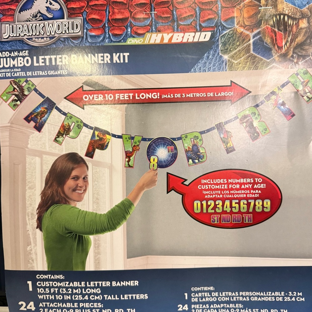 Jurassic World Jumbo Letter Banner Kit - Multicolor